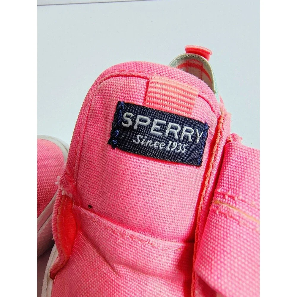 Sperry Top-Sider Kids Pink Canvas Hook & Loop Sneakers Size 5M Toddler
